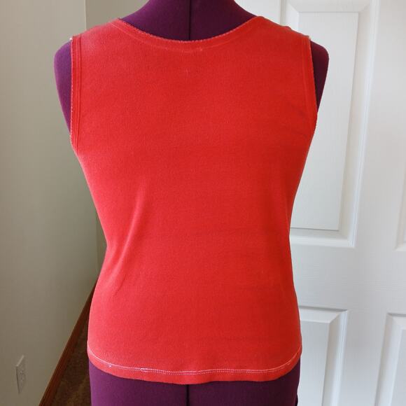 Off the Hook Graphic Print Tank Top M ? tagless vintage y2k scoop neck repaired - Picture 3 of 12